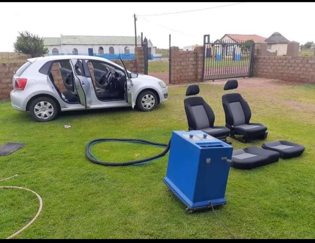 Car valet cleaning at a customer property